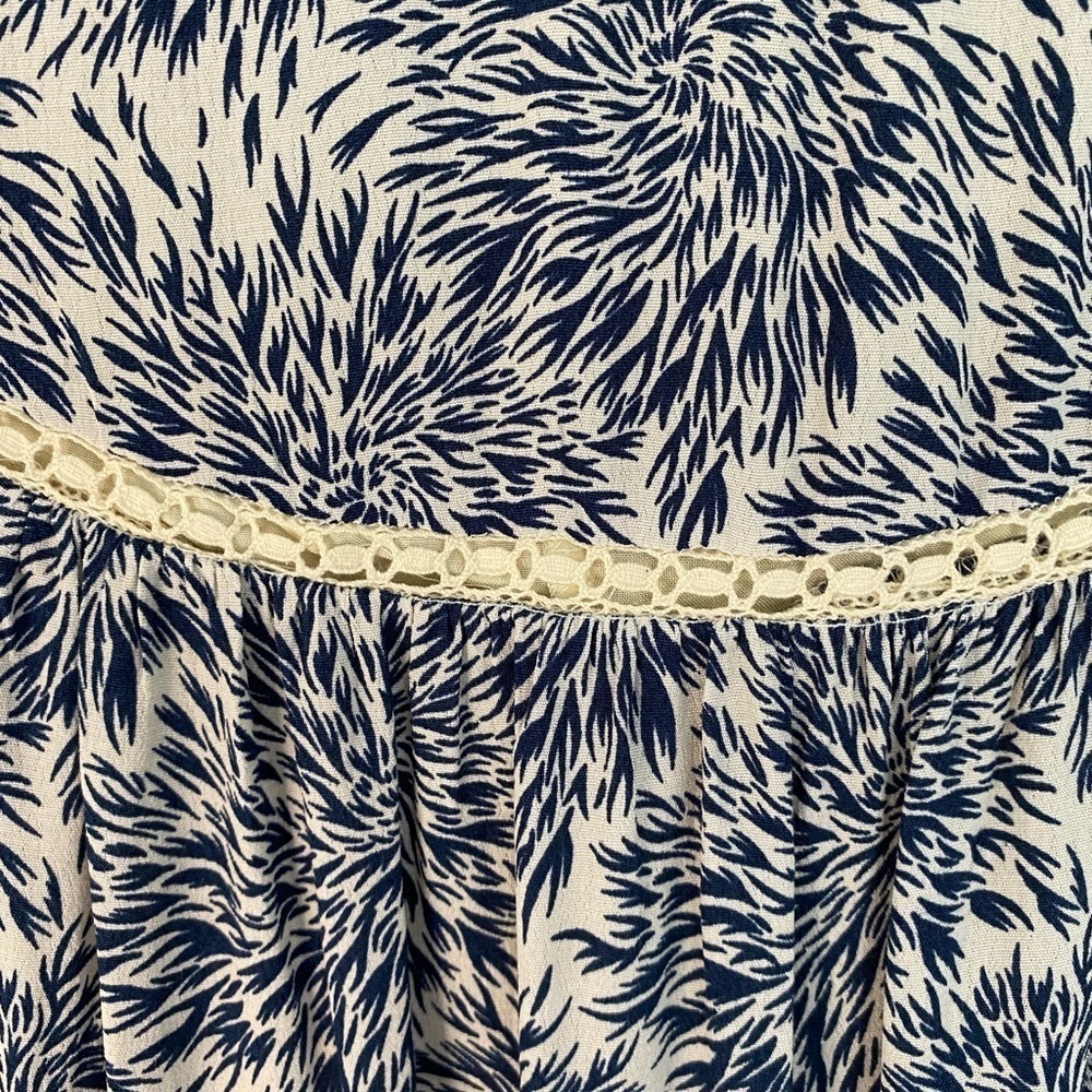 Sundance Womens Dress Size Small Blue And White Floral Tiered Crochet Boho Beach - Picture 6 of 10